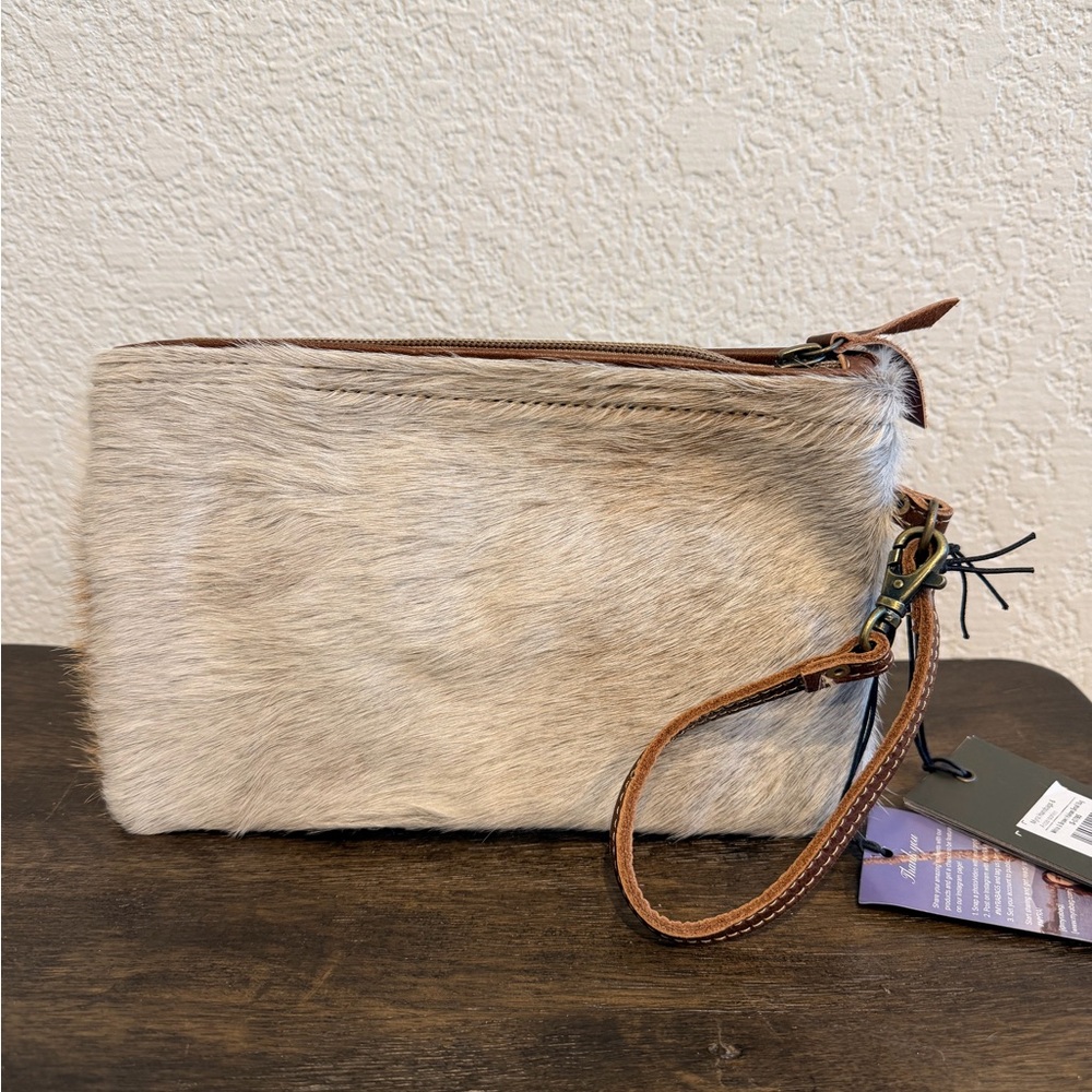 Cowhide Wristlet Clutch - Picture 2 of 4